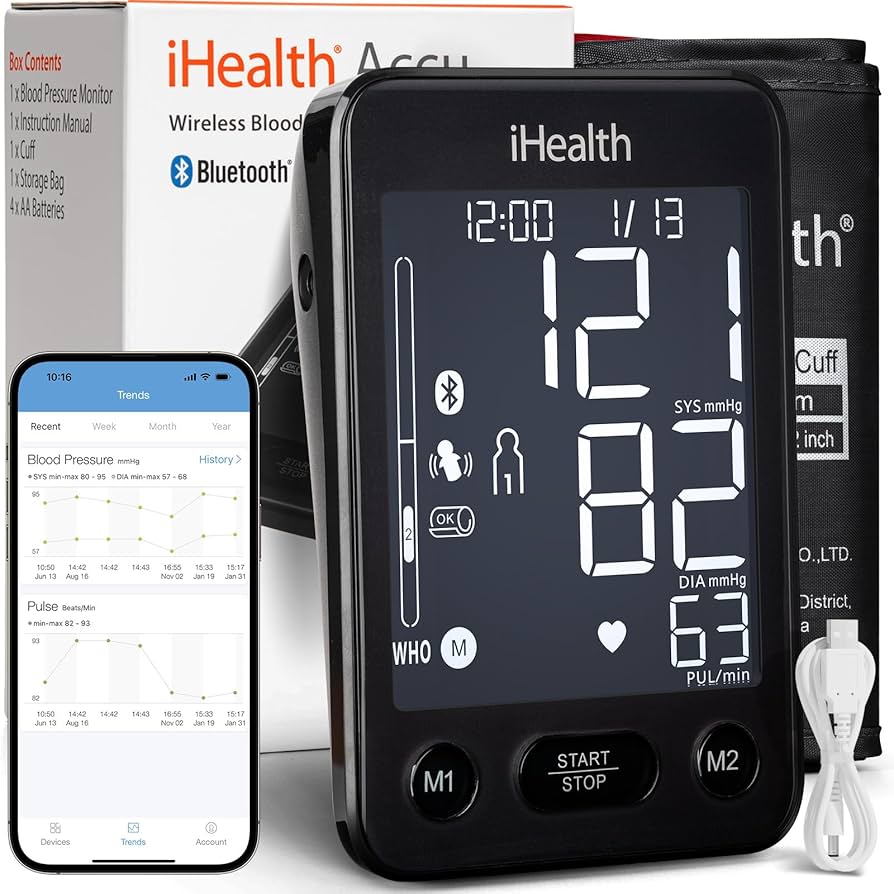 Amazon.com: iHealth Accu Blood Pressure Monitor – 4.5